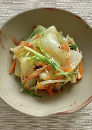 ゴマだれで！白菜と桜えびのレンジ蒸し-レシピのメイン写真