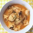 鶏むね肉と しめじのミルク ケチャスープ