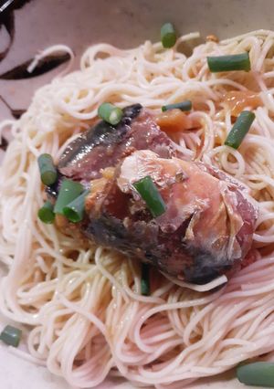 簡単★そうめんのサバ味噌煮めんつゆ和え-レシピのメイン写真