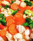 簡単洋風野菜ミックス 鶏肉トマト煮込み