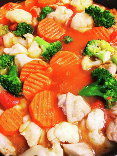 簡単洋風野菜ミックス 鶏肉トマト煮込み-レシピのメイン写真