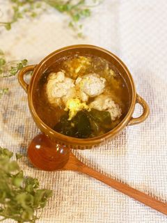 はんぺんと鶏ひき肉の和風春雨スープ-レシピのメイン写真