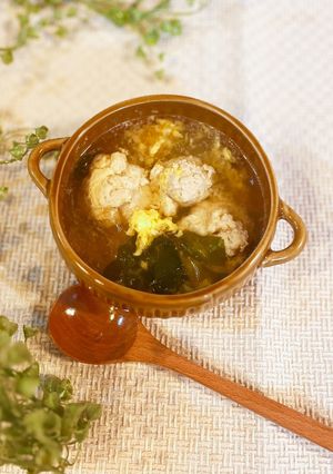 はんぺんと鶏ひき肉の和風春雨スープ-レシピのメイン写真
