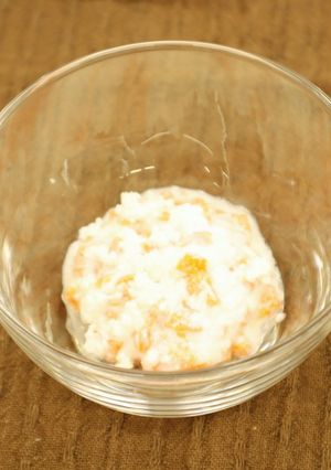 離乳食：にんじんのカッテージチーズあえ-レシピのメイン写真