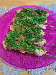 鶏ささみの串焼き 梅肉仕立て-レシピのメイン写真