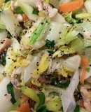 鶏コマ肉とカット野菜の炒め物