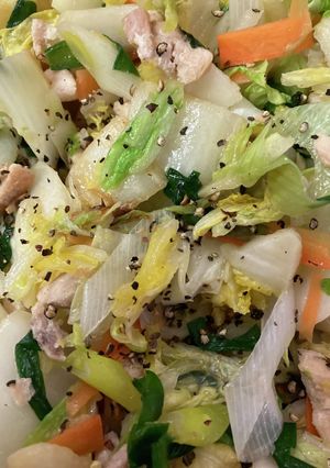 鶏コマ肉とカット野菜の炒め物-レシピのメイン写真