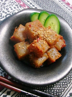 ピリ辛☆こんにゃくのにんにく味噌炒め-レシピのメイン写真