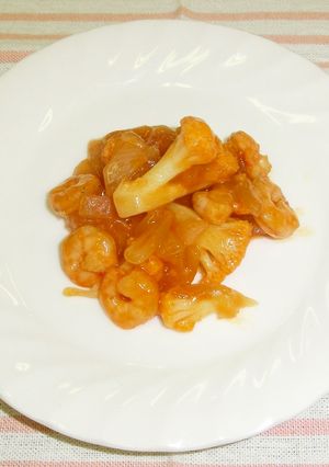 エビとカリフラワーのチリソース煮-レシピのメイン写真