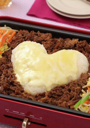 石焼風☆ハートごはんの焼肉ビビンバ-レシピのメイン写真