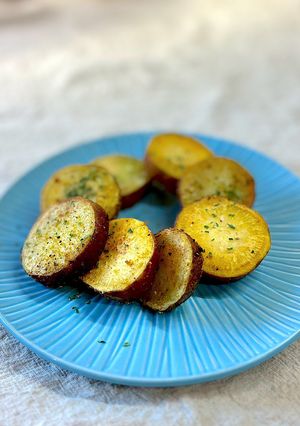 レンチン!じゃが芋とさつま芋のカレー焼き-レシピのメイン写真