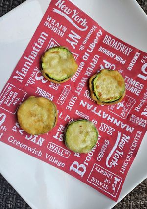 子供喜ぶ!朝食に!ズッキーニの天ぷら!-レシピのメイン写真