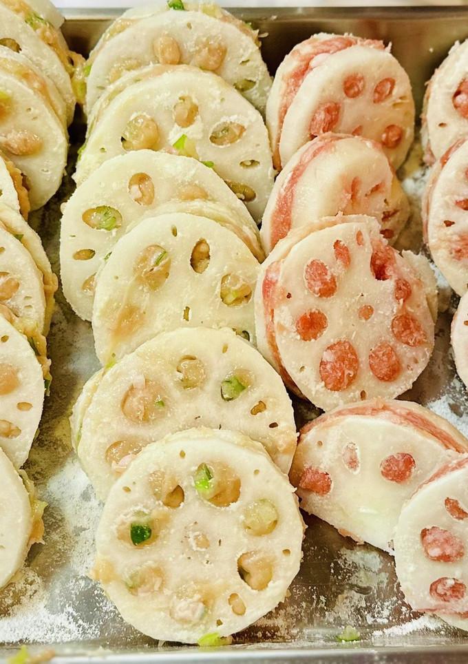 蓮根の挟み揚げ（鶏＆豚）10個ずつ-レシピのメイン写真