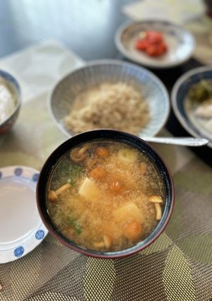 簡単#豆腐となめこと春菊のお味噌汁-レシピのメイン写真