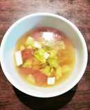 キャベツとお豆腐とトマト和風醤油スープ