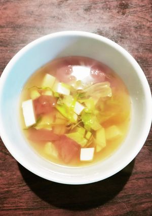 キャベツとお豆腐とトマト和風醤油スープ-レシピのメイン写真