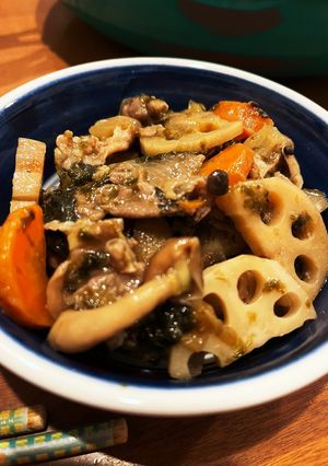 根菜とのりと梅干しの煮物-レシピのメイン写真