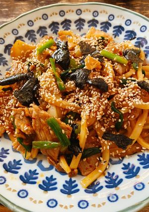 速攻！豚キム焼きうどん-レシピのメイン写真