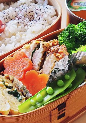 バジル&チーズ卵焼き★お弁当★朝食-レシピのメイン写真