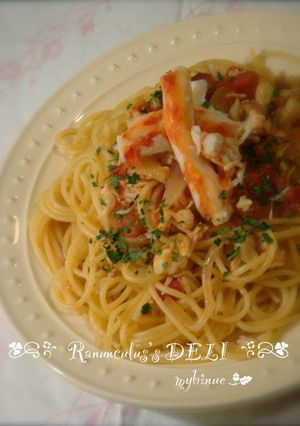 カニ缶とは思えない？♔カニトマトパスタ-レシピのメイン写真