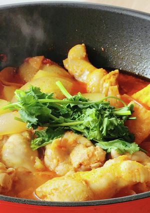 旨辛韓国手羽元じゃが芋★濃厚スープ-レシピのメイン写真