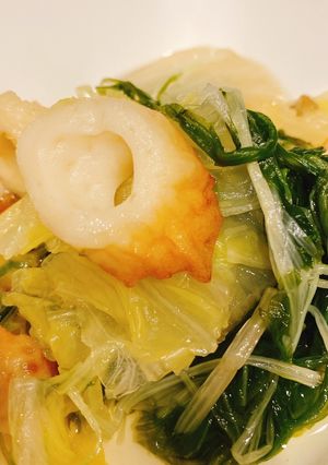 冷蔵庫にあるもので ちくわと白菜の出汁煮-レシピのメイン写真