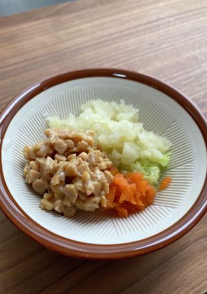 【離乳食７か月～】野菜の納豆和え-レシピのメイン写真
