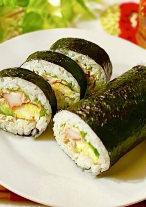 節分にも☆簡単サラダ巻きの恵方巻き-レシピのメイン写真