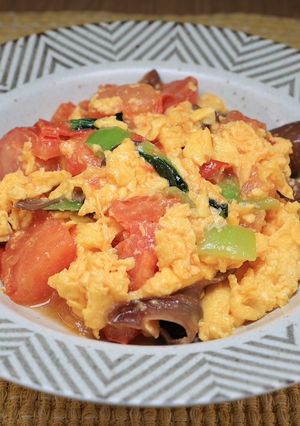 トマトのふわとろ卵炒めと青梗菜＆キクラゲ-レシピのメイン写真