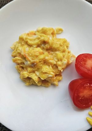 朝食！擦りにんじん入りふわとろ炒り卵！-レシピのメイン写真