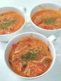 体温まる キノコのトマトスープ-レシピのメイン写真