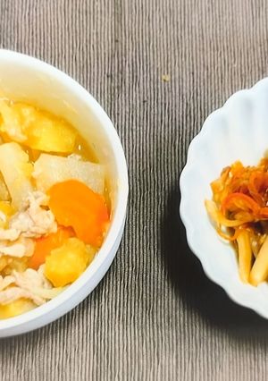 野菜たっぷり肉じゃがと野菜の皮できんぴら-レシピのメイン写真