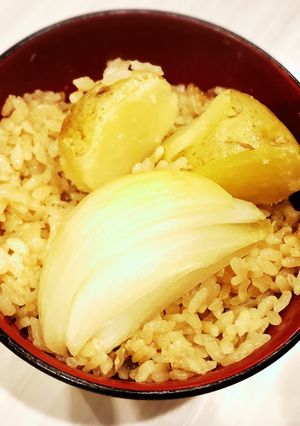 20分で出来る玉ねぎとじゃがいも土鍋ご飯-レシピのメイン写真