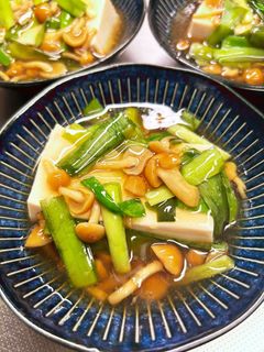 なめことニラの餡かけ豆腐。餡かけ奴。-レシピのメイン写真