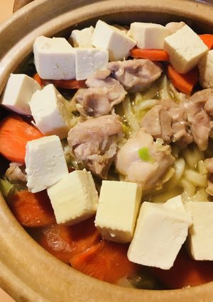 鍋の素●くたくたキャベツの鶏肉うどん鍋-レシピのメイン写真