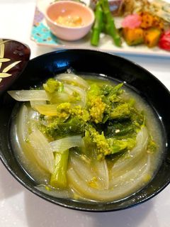 春香る❀蕗の薹と菜の花のお味噌汁-レシピのメイン写真