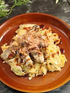 簡単!たっぷり牡蠣のお好み焼き風-レシピのメイン写真