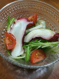 ☆タコと玉ねぎと水菜のサラダ +トマト-レシピのメイン写真