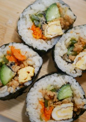 中身たっぷり！！大豆ミートdeキンパ風-レシピのメイン写真
