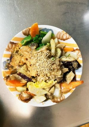 ガーリック味噌味豚こま白菜回鍋肉青椒肉絲-レシピのメイン写真