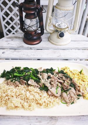 豚肉ほうれん草たまごのワンプレート-レシピのメイン写真
