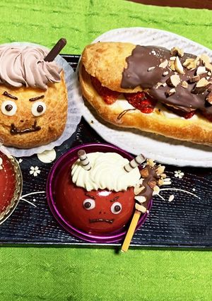 節分。o○鬼シューto金棒エクレア-レシピのメイン写真
