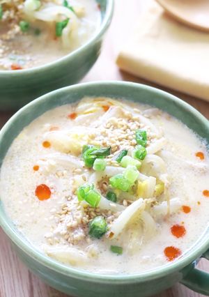 10分完成☆白菜ともやしの豆乳坦々スープ-レシピのメイン写真