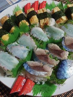 タコ、シメサバ、玉子焼きのお寿司-レシピのメイン写真