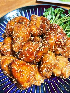 鶏の甘酢唐揚げ。唐揚げの甘酢ごまダレ。-レシピのメイン写真