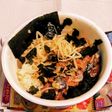 “いわし缶もやし味付け海苔丼飯”