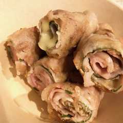 รูปของ 豚肉と大葉ハムチーズくるくる巻き♡