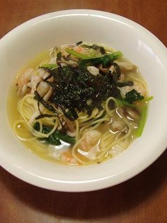 昆布茶で簡単!和風スープパスタ-レシピのメイン写真