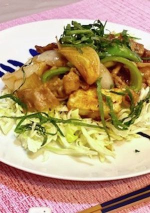 豆腐と豚バラ肉のソテーバルサミコ酢-レシピのメイン写真