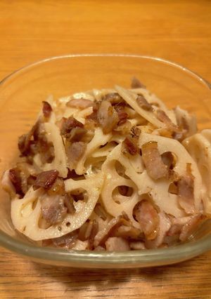蓮根のベーコンマヨ炒め-レシピのメイン写真